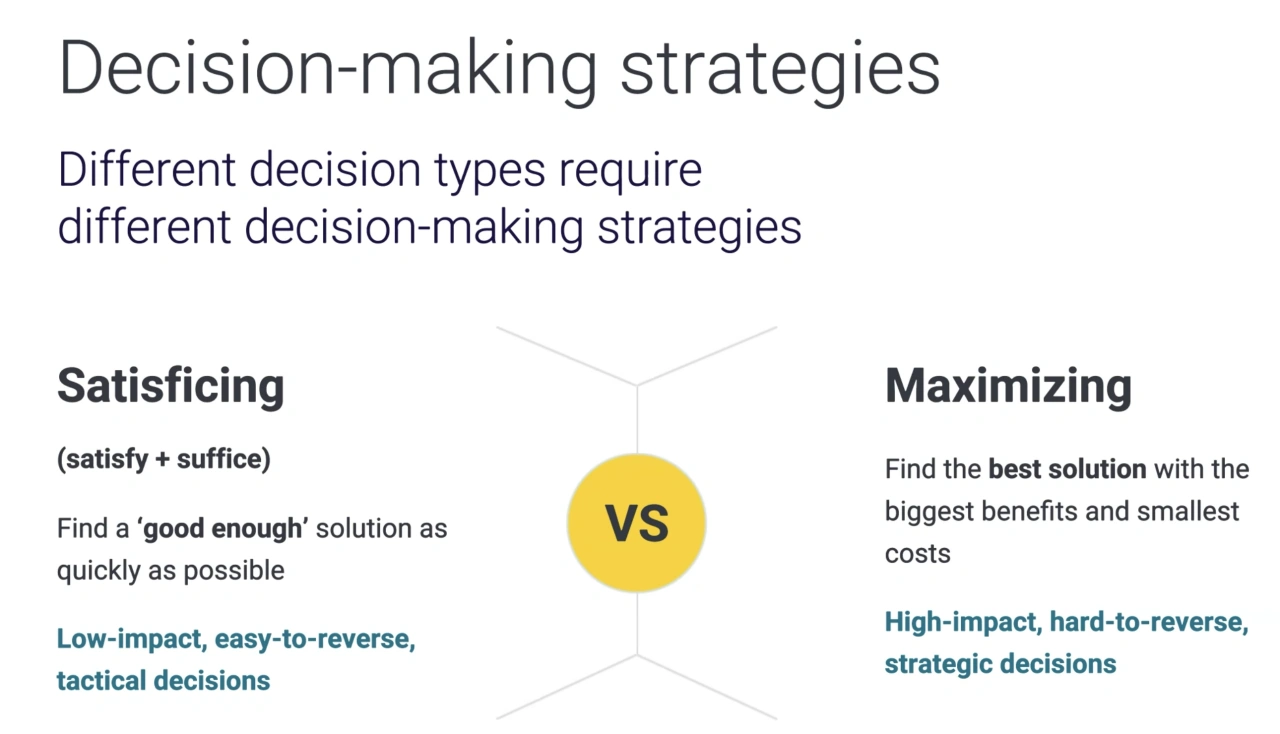 4 - Satisficing vs Maximizing