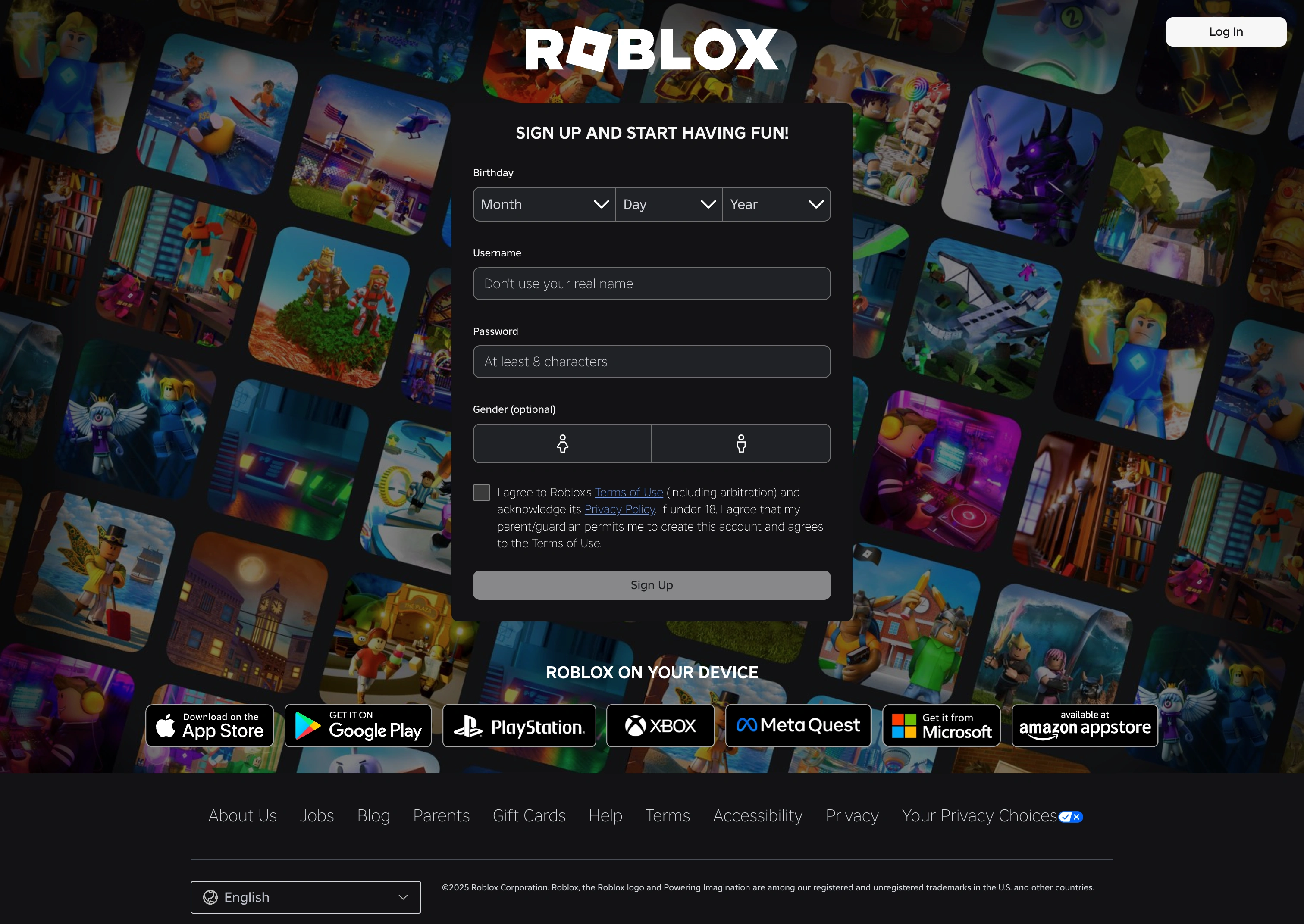 Roblox Registration