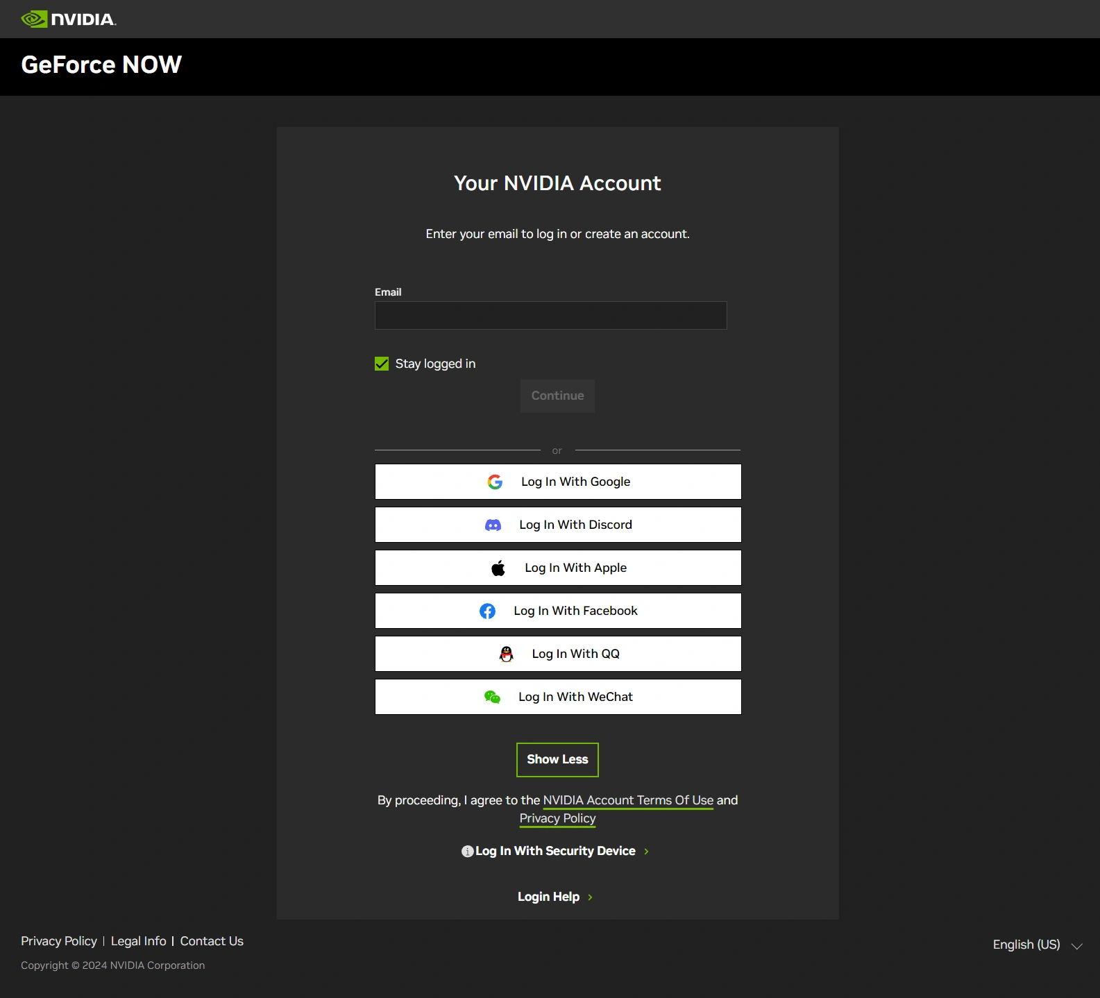 NVIDIA Login