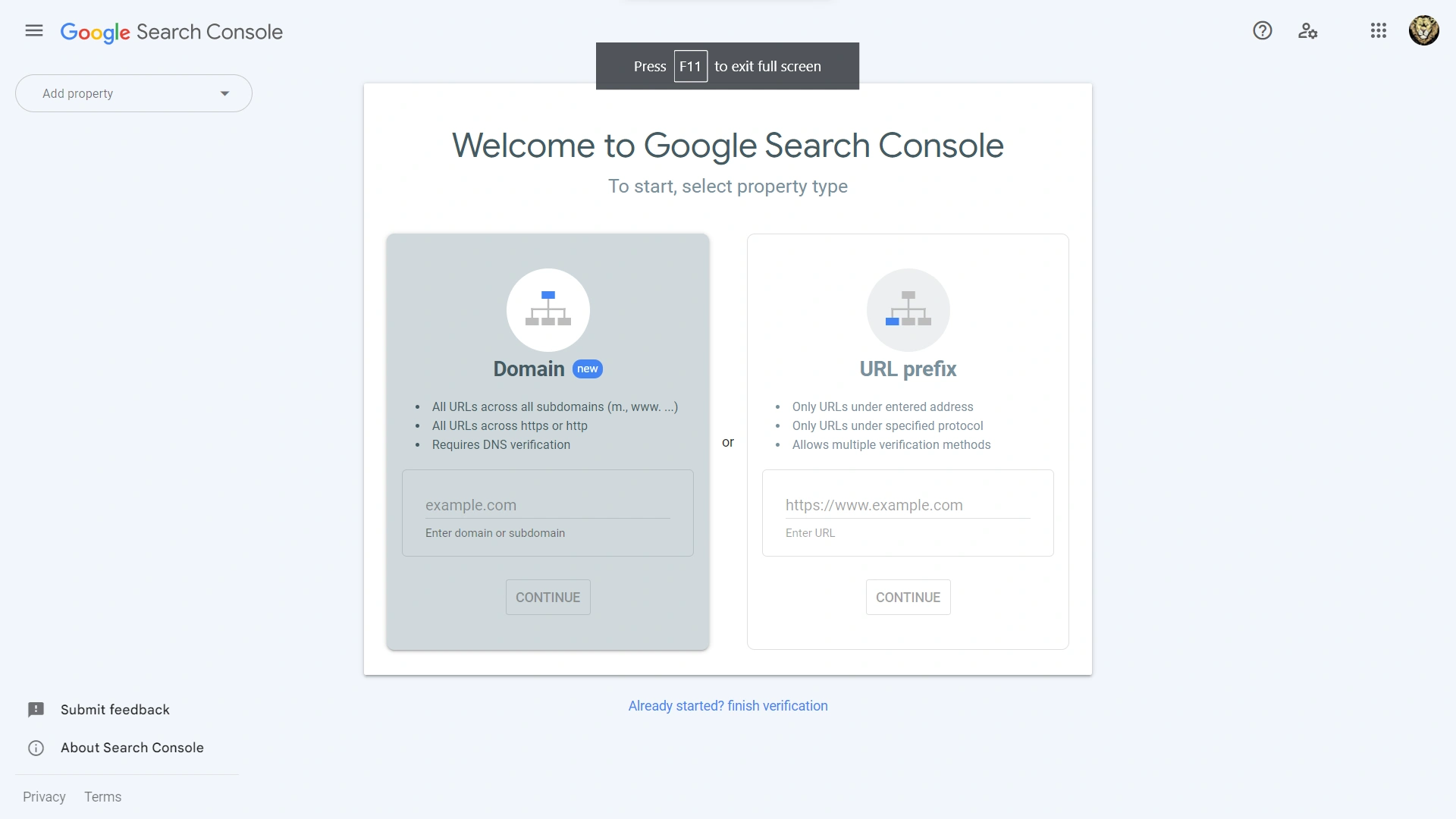 google search console
